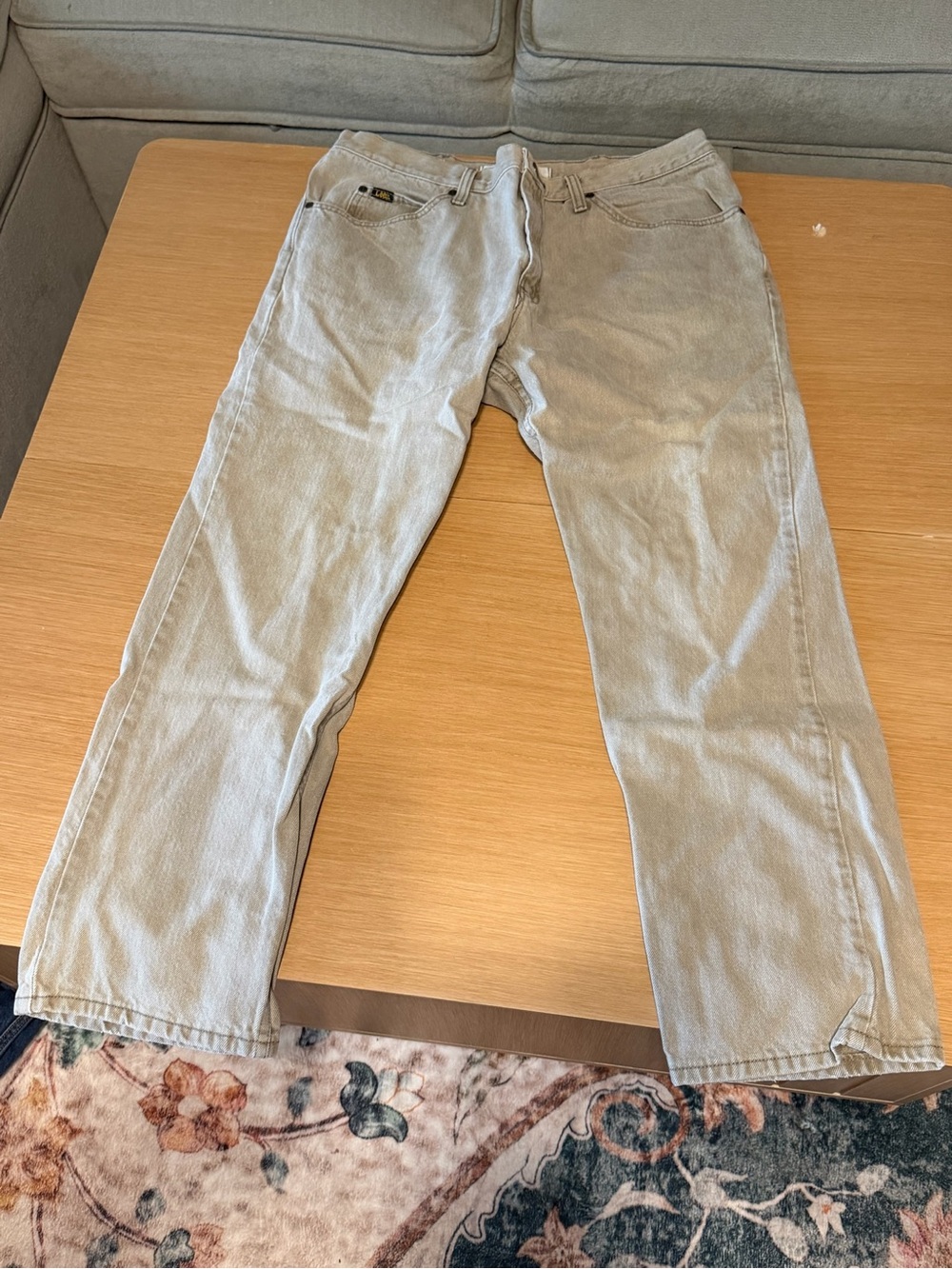 Lee Men's Straight Jeans in Light Beige